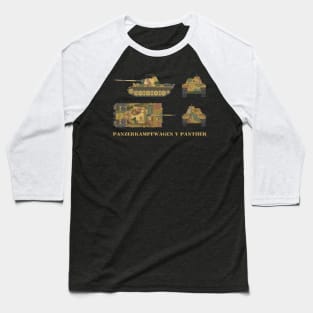 Panzer V Panther German WW2 Tank Diagrams Gift Baseball T-Shirt